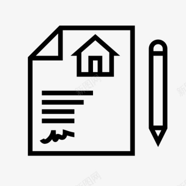 房屋合同房地产协议财产合同图标图标
