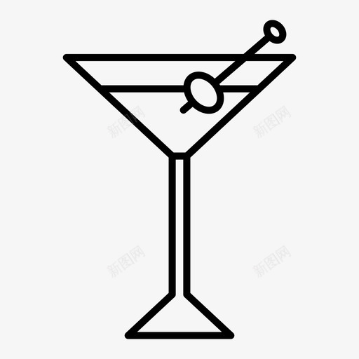 马提尼酒饮料图标svg_新图网 https://ixintu.com 暑假 玻璃杯 酒 餐厅 饮料 马提尼