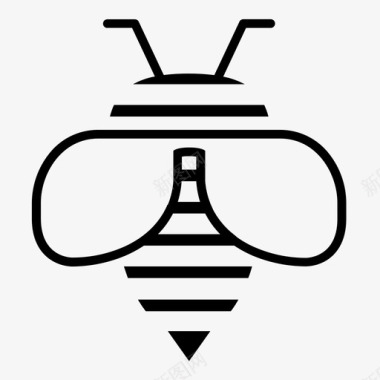 蜜蜂眼镜条纹图标图标