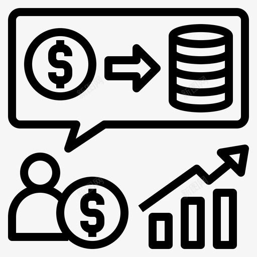 投资业务增长图标svg_新图网 https://ixintu.com 业务 优化 利润 增长 投资 股票