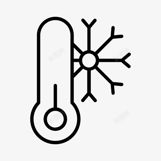 寒冷的温度冰冻雪图标svg_新图网 https://ixintu.com 冰冻 冷的 天气 寒冷 温度