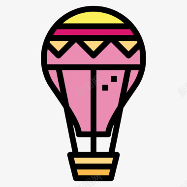 气球芭堤雅3线性颜色图标图标