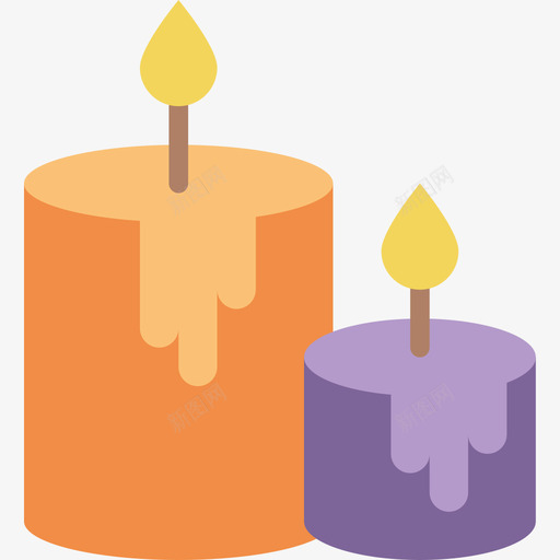 蜡烛感恩节54平的图标svg_新图网 https://ixintu.com 平的 感恩节 蜡烛