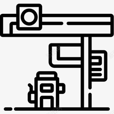 加油站城市54直线图标图标