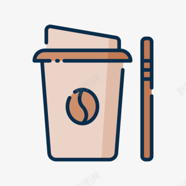 咖啡街头食品6原色图标图标