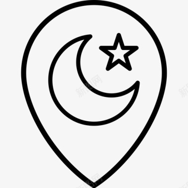 月亮克雷森特伊斯兰教图标图标