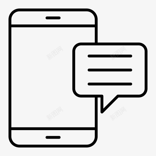 文字泡泡聊天图标svg_新图网 https://ixintu.com 2019 图标 在线购物 手机 文字 泡泡 短信 线路 聊天
