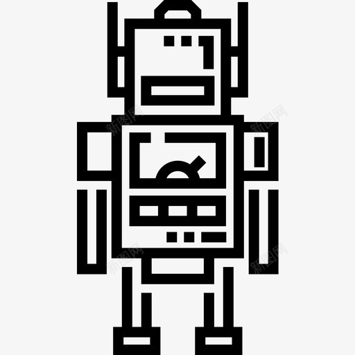 机器人儿童玩具2线性图标svg_新图网 https://ixintu.com 儿童玩具 机器人 线性
