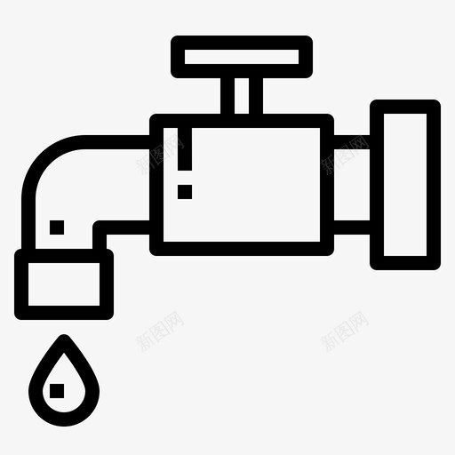 水龙头结构116线性图标svg_新图网 https://ixintu.com 水龙头 线性 结构
