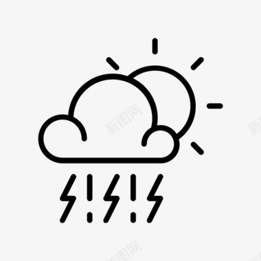 雷雨云早晨图标图标