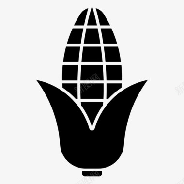 玉米烹饪谷壳玉米图标图标