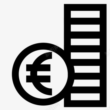 欧元商业硬币图标图标