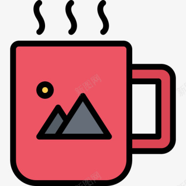 咖啡杯品牌7颜色图标图标
