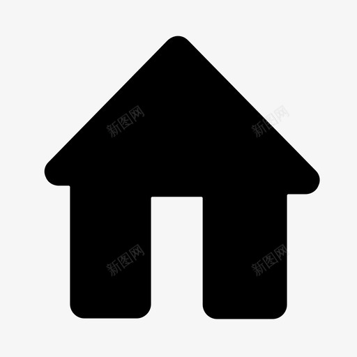 home_home_onsvg_新图网 https://ixintu.com home_home_on 填充 单色 圆润 方正 简约 扁平