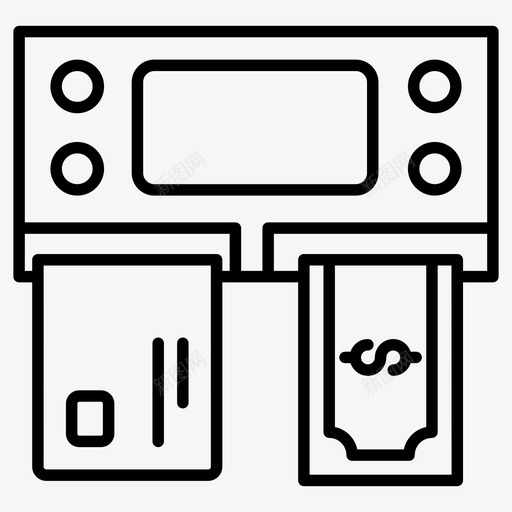 自动柜员机银行自动取款机图标svg_新图网 https://ixintu.com 提款机 自动取款机 自动柜员机 金融线向量图标集 银行