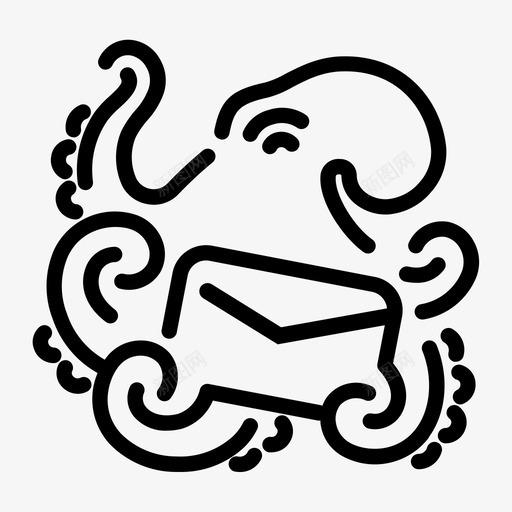 章鱼有字母邮件线样式鸟类和动物有字母图标svg_新图网 https://ixintu.com 章鱼有字母 线样式鸟类和动物有字母 邮件