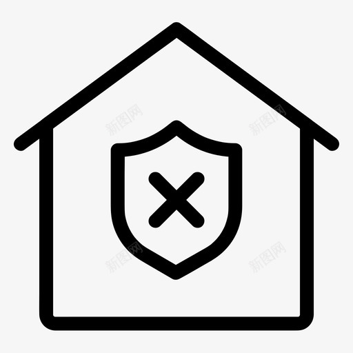 家庭警告取消安全图标svg_新图网 https://ixintu.com 不安全 保护 取消 安全 家庭 警告