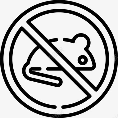 无啮齿动物信号和禁令4线性图标图标