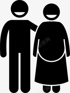 丈夫和怀孕的妻子家庭幸福图标图标