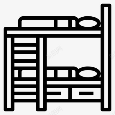双层床卧室双人床图标图标