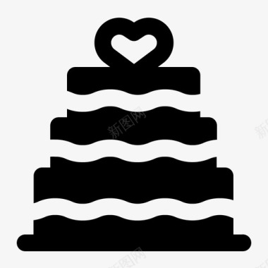 婚礼蛋糕爱情派对图标图标