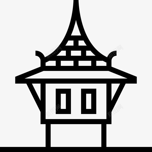 房屋曼谷标志和地标轮廓图标svg_新图网 https://ixintu.com 地标 房屋 曼谷 标志 轮廓