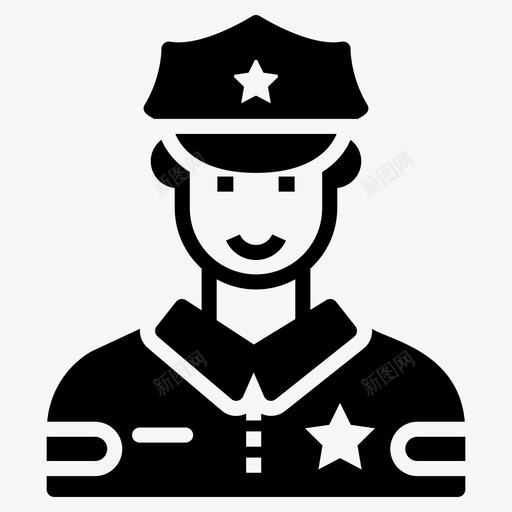 警官头像警察巡警图标svg_新图网 https://ixintu.com 人类 人类化 化身 图标 头像 字形 巡警 警官 警察