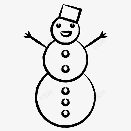 雪人圣诞节圣诞老人图标svg_新图网 https://ixintu.com 圣诞 圣诞老人 圣诞节 涂鸦 雪人