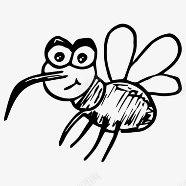 蚊子手绘昆虫图标图标
