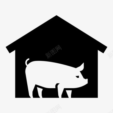 养猪场家畜养殖图标图标