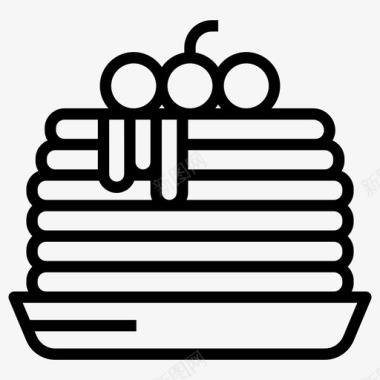 甜煎饼煎饼扁平蛋糕图标图标