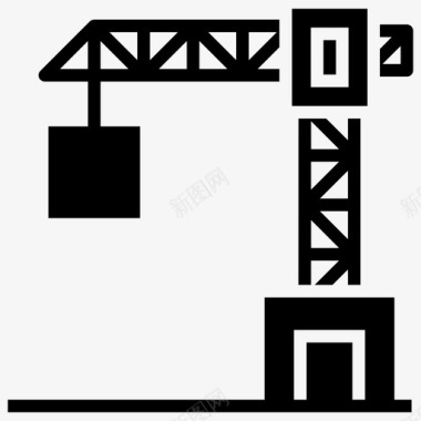 建筑起重机挖掘机工业起重机图标图标