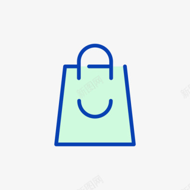 购物袋电子商务137线性颜色图标图标