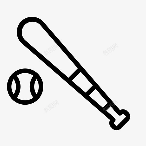 棒球打球运动图标svg_新图网 https://ixintu.com 打球 棍棒 棒球 运动