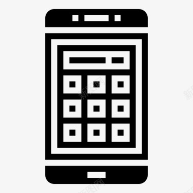 应用程序智能手机应用程序3字形图标图标