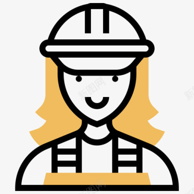 电工职业女性3黄影图标图标