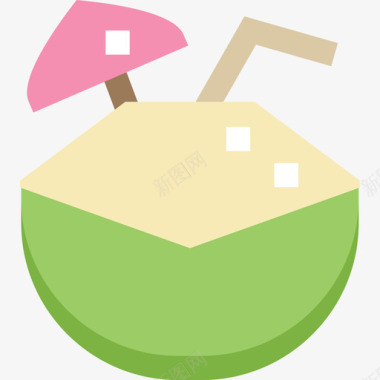 椰子蔬菜和水果2扁平图标图标