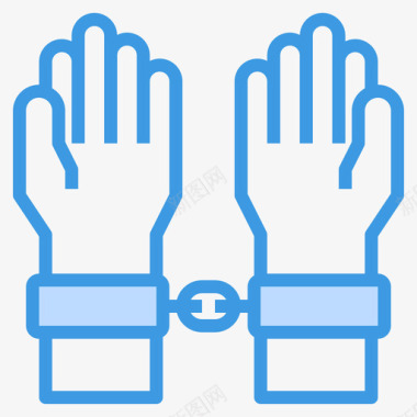 手铐犯罪24蓝色图标图标