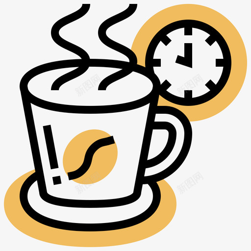 咖啡休息时间商务必备11黄色阴影图标svg_新图网 https://ixintu.com 休息 咖啡 商务 必备 时间 阴影 黄色
