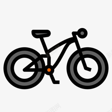 山地自行车28线性颜色图标图标
