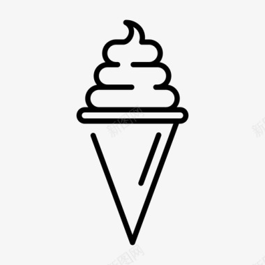 冰淇淋筒冷沙漠图标图标