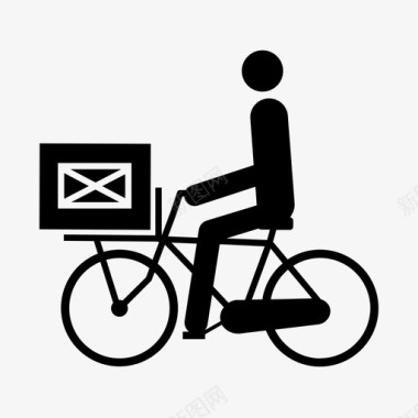 自行车送货黑匣子小十字架送货小十字架图标图标