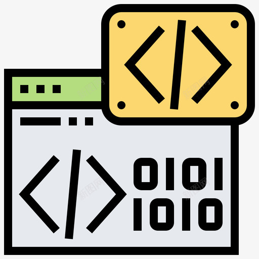 二进制代码编程65线性颜色图标svg_新图网 https://ixintu.com 二进制 代码 线性 编程 颜色