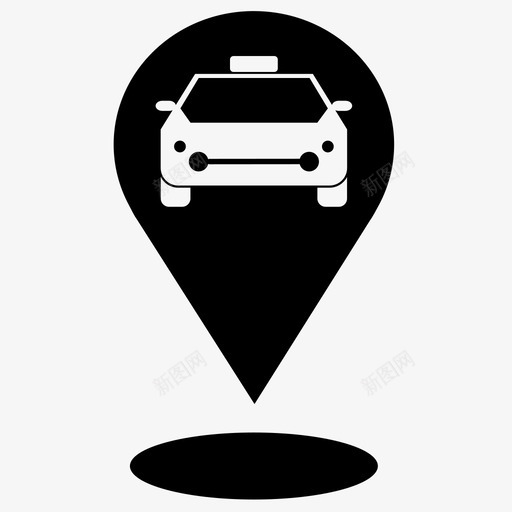 出租车查找器出租车定位器地图图标svg_新图网 https://ixintu.com 位置 出租车 地图 定位器 查找