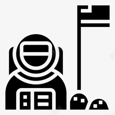 宇航员航天技术6字形图标图标