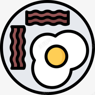 煎蛋98号餐厅彩色图标图标