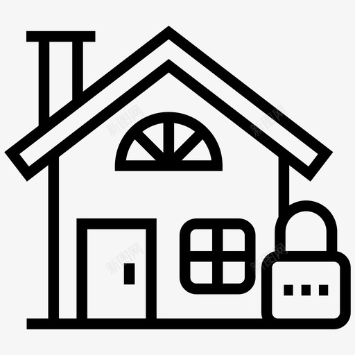 家庭安全锁家庭保护家庭安全图标svg_新图网 https://ixintu.com 保护 保险 向量 图标 安全 家庭 房地产 房屋 财产