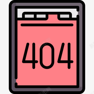 404互联网技术18线性颜色图标图标