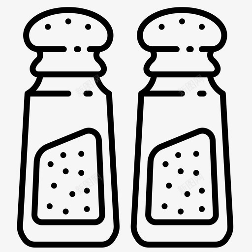 盐和胡椒配料调味料图标svg_新图网 https://ixintu.com 胡椒 调味料 配料 餐厅 餐馆 香料