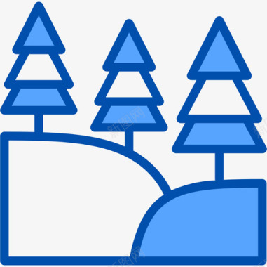 山自然90蓝色图标图标